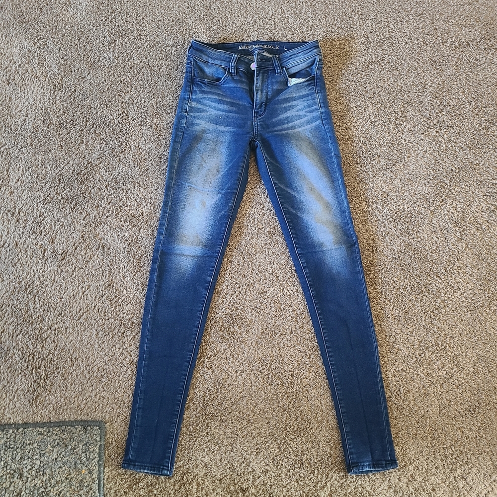 American Eagle Outfitters High Rise Skinny Jeans - Blue